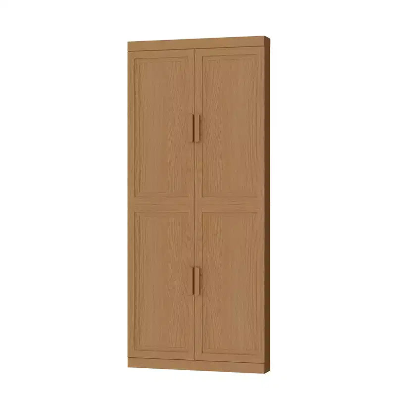 MAYEERTY Meubles de rangement utilitaires modernes à 4 portes Rangement efficace pour salon, salle à manger, chambre à coucher Beige Lot de 2