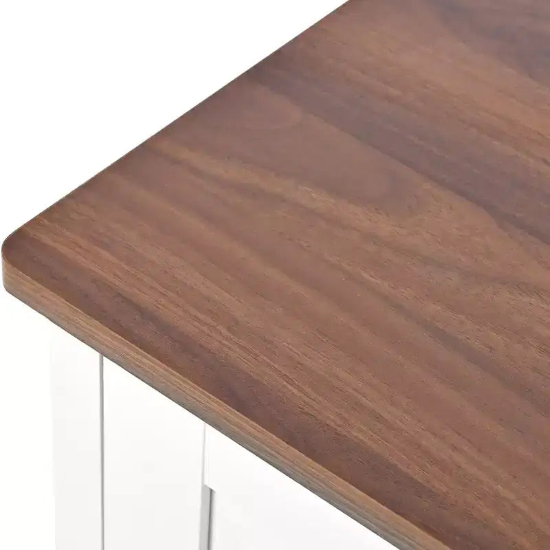 Commode de rangement blanche, 4 tiroirs avec poignées brossées