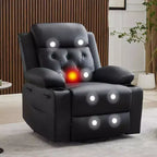 Fauteuil inclinable électrique releveur pour personnes âgées avec chauffage lombaire, fauteuil releveur électrique surdimensionné en cuir PU avec poches latérales et deux porte-gobelets