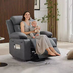 Fauteuil inclinable électrique releveur pour personnes âgées avec chauffage lombaire, fauteuil releveur électrique surdimensionné en cuir PU avec poches latérales et deux porte-gobelets