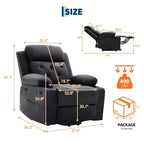 Fauteuil inclinable électrique releveur pour personnes âgées avec chauffage lombaire, fauteuil releveur électrique surdimensionné en cuir PU avec poches latérales et deux porte-gobelets