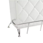Table de bar rembourrée en similicuir Royal Hampton avec capitonnage, blanc