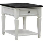 Liberty Furniture,Allyson Park Drawer End Table in Wirebrushed White w/ Charcoal Top