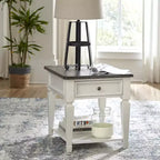 Table de bout de tiroir Allyson Park de Liberty Furniture, blanc brossé avec plateau anthracite