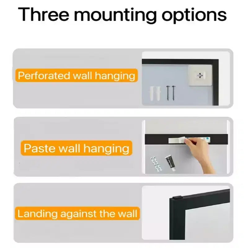Miroir pleine longueur de 32 x 70 pouces avec cadre en bois artificiel cuivré, avec support, pour chambre et salon