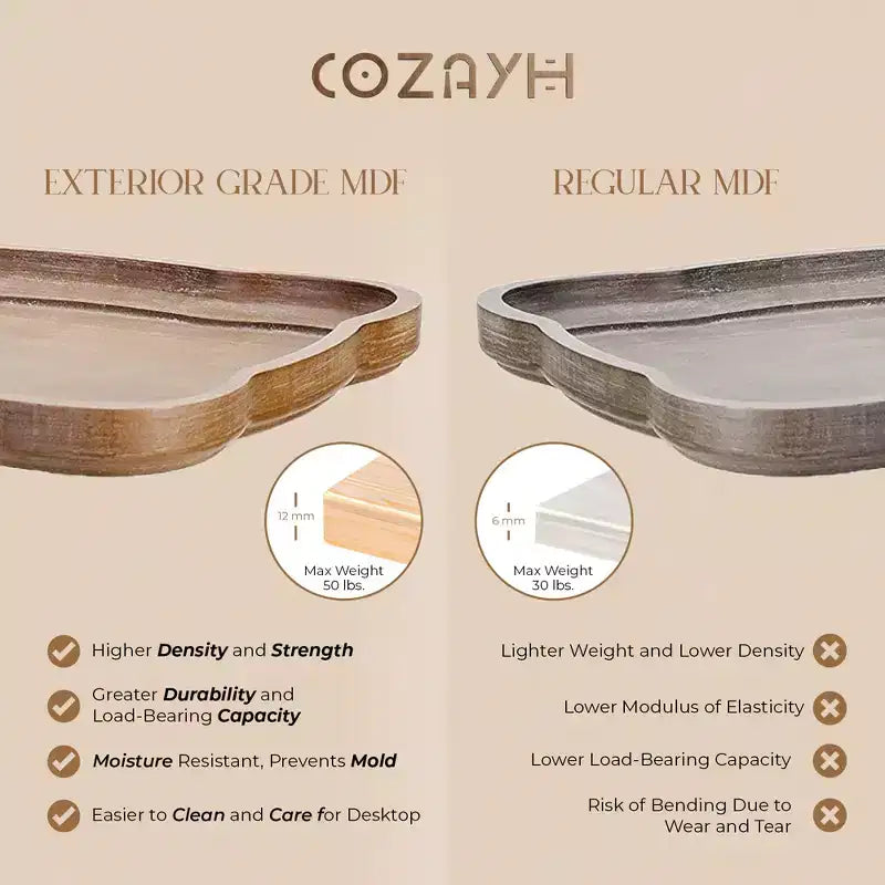 COZAYH Tables de chevet/d'appoint carrées rustiques en bois avec plateau, lot de 2
