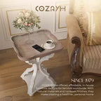 COZAYH Tables de chevet/d'appoint carrées rustiques en bois avec plateau, lot de 2