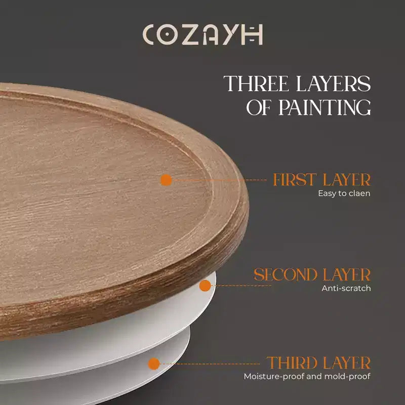 COZAYH Tables d'appoint rustiques rondes avec plateau en bois et base incurvée, ensemble de 2