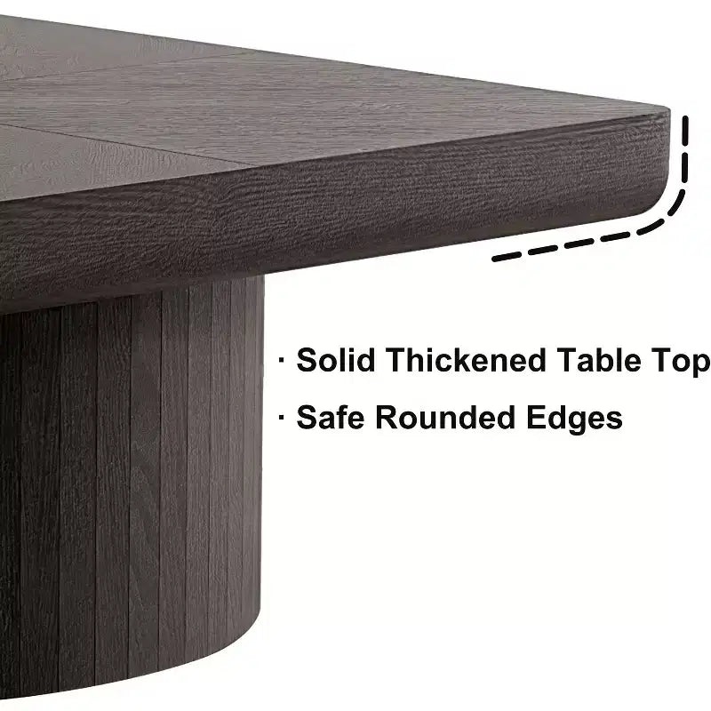 Table basse carrée cannelée Okak Vintage avec motif parquet, table centrale en placage de bois massif pour salon, chambre à coucher