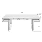 Table Basse Rectangulaire avec Miroir et Accents en Verre Canné - Panipeachy