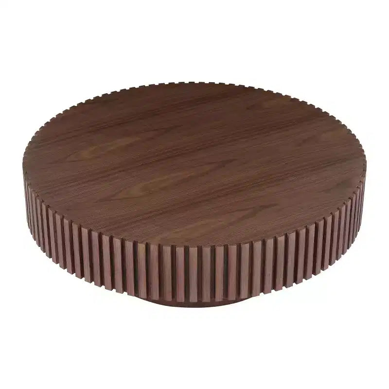 39.37 Table basse ronde moderne pour salon, table tambour fabriquée à la main en MDF - Panipeachy