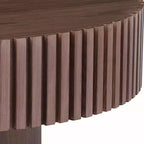 39.37 Table basse ronde moderne pour salon, table tambour fabriquée à la main en MDF - Panipeachy