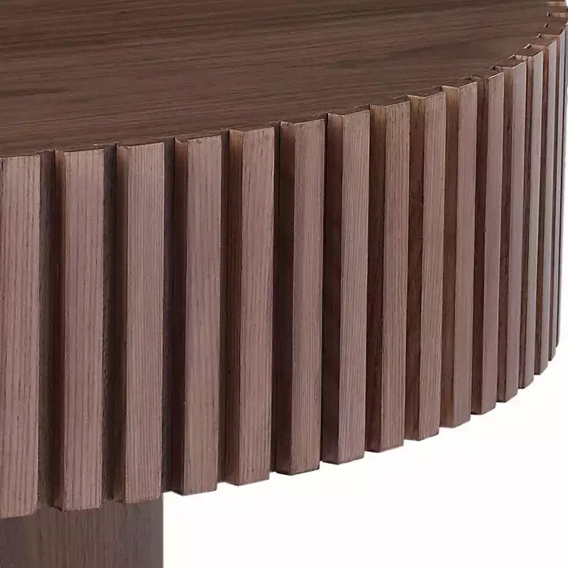 39.37 Table basse ronde moderne pour salon, table tambour fabriquée à la main en MDF - Panipeachy