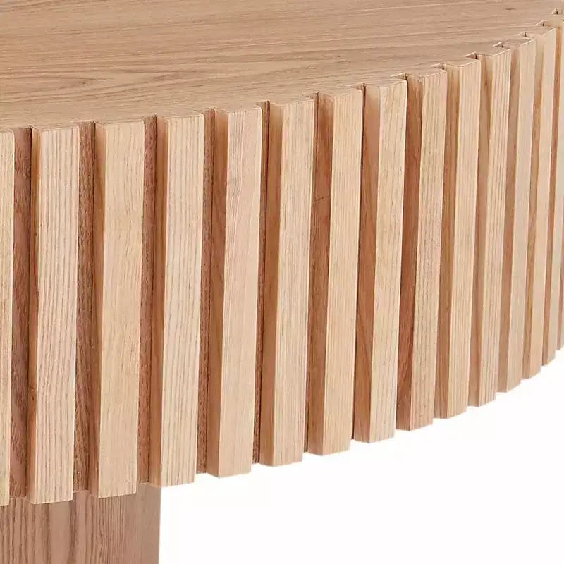 39.37 Table basse ronde moderne pour salon, table tambour fabriquée à la main en MDF - Panipeachy
