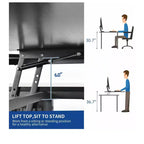 Bureau en L de 65 pouces avec plateau relevable, bureau d'angle pour ordinateur avec tiroir de classement pour bureau à domicile