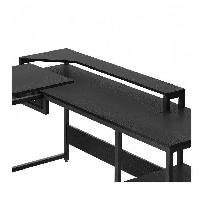 Bureau en L de 65 pouces avec plateau relevable, bureau d'angle pour ordinateur avec tiroir de classement pour bureau à domicile