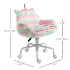 Chaise de bureau Licorne moelleuse avec dossier mi-haut et accoudoirs, base blanche à 5 roulettes pivotantes