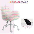 Chaise de bureau Licorne moelleuse avec dossier mi-haut et accoudoirs, base blanche à 5 roulettes pivotantes