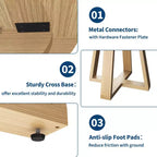 Table à manger ronde pour 4-6 personnes, table de salle à manger circulaire de 120 cm avec base croisée robuste, table à manger en bois de style ferme pour appartement, cuisine, salon