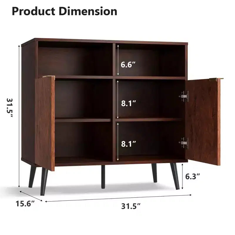 Buffet de cuisine Armoire de rangement Shefeng Buffet vintage en bois Comprend des étagères ouvertes Idéal pour les couloirs et les entrées