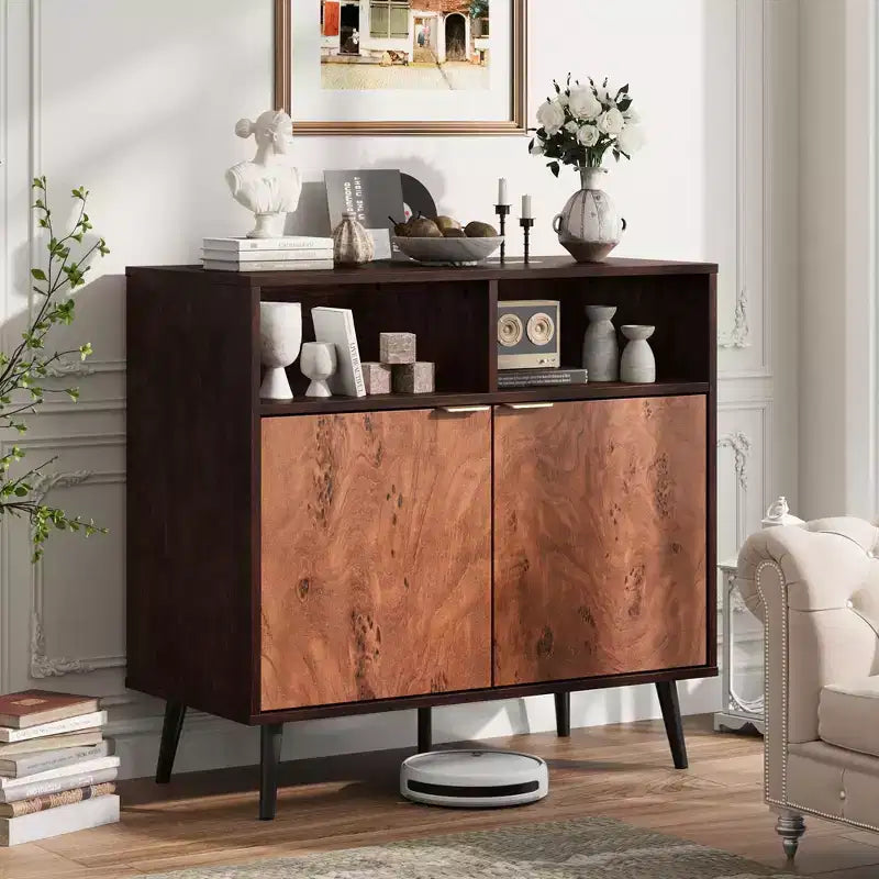 Buffet de cuisine Armoire de rangement Shefeng Buffet vintage en bois Comprend des étagères ouvertes Idéal pour les couloirs et les entrées
