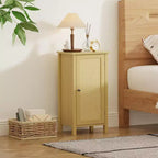 Table de chevet moderne avec rangement, Table d'appoint de canapé en bois de 40 cm de large, Table d'appoint étroite en rotin, Table de chevet pour salon, chambre à coucher, canapé
