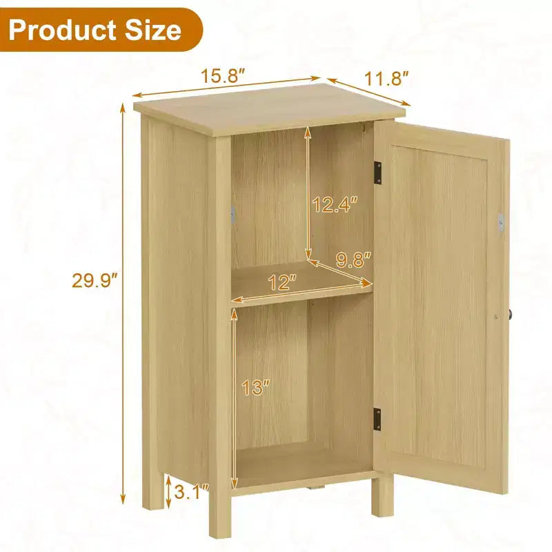 Table de chevet moderne avec rangement, Table d'appoint de canapé en bois de 40 cm de large, Table d'appoint étroite en rotin, Table de chevet pour salon, chambre à coucher, canapé