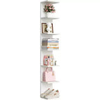 upsimples 7-Tier Floating Wall Shelf, White Wall Mounted Display and Storage Shelf, Decorative Shelves for Bedroom, Living Room, and Office