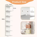 upsimples Étagère Murale Flottante 7 Niveaux, Étagère Murale Blanche pour Présentation et Rangement, Étagères Décoratives pour Chambre, Salon et Bureau