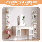 upsimples Étagère Murale Flottante 7 Niveaux, Étagère Murale Blanche pour Présentation et Rangement, Étagères Décoratives pour Chambre, Salon et Bureau