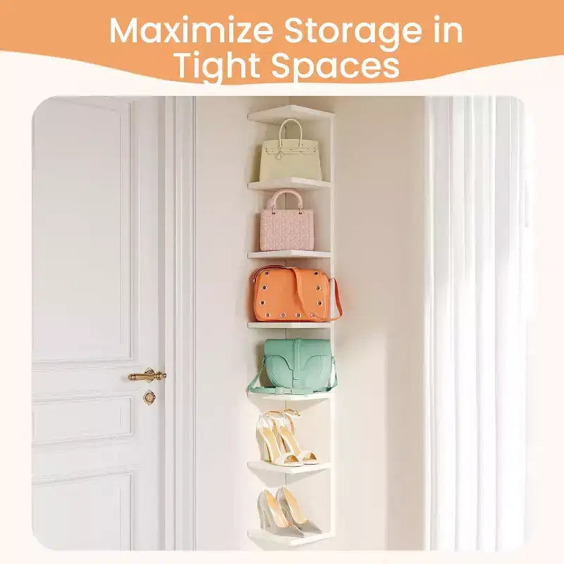 upsimples Étagère Murale Flottante 7 Niveaux, Étagère Murale Blanche pour Présentation et Rangement, Étagères Décoratives pour Chambre, Salon et Bureau
