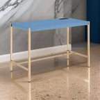Royal Hampton Writing Desk with USB Dock and Metal Legs, Blue and Rose Gold