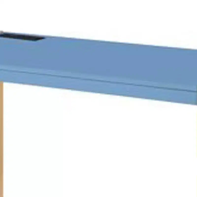 Bureau Royal Hampton avec station d'accueil USB et pieds en métal, bleu et or rose