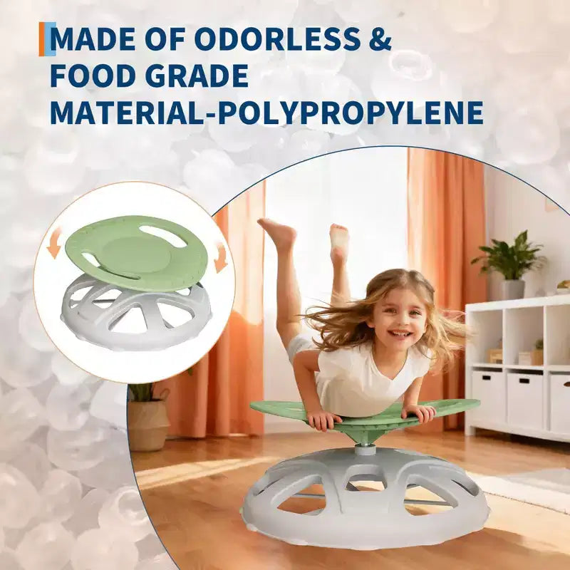 Chaise pivotante sensorielle pour enfants, chaise tournante avec poignée de sécurité et design antidérapant, entraînement de la coordination corporelle
