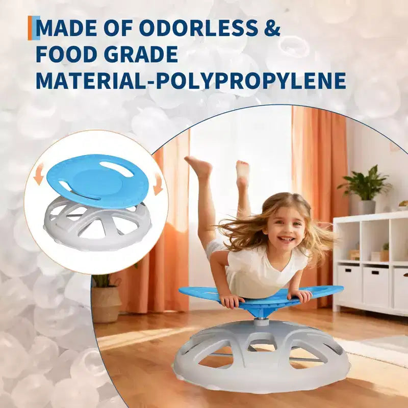 Chaise pivotante sensorielle pour enfants, chaise tournante avec poignée de sécurité et design antidérapant, entraînement de la coordination corporelle