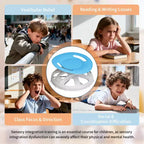 Chaise pivotante sensorielle pour enfants, chaise tournante avec poignée de sécurité et design antidérapant, entraînement de la coordination corporelle