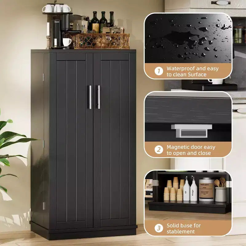 Celebalcony 47,24'' Armoire de Cuisine, Meuble de Rangement Alimentaire avec Porte et Étagères Réglables, Meuble de Rangement Autoportant pour Cuisine, Salle à Manger