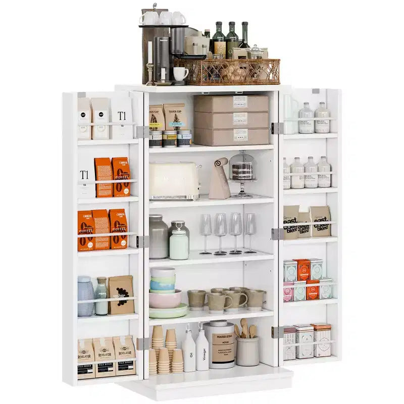 Celebalcony 47,24'' Armoire de Cuisine, Meuble de Rangement Alimentaire avec Porte et Étagères Réglables, Meuble de Rangement Autoportant pour Cuisine, Salle à Manger