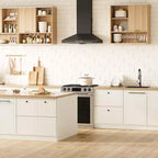 Armoire murale moderne cannelée avec porte coulissante - Dessus en faux marbre et étagère réglable, rangement courbé pour médicaments pour salle de bain, buanderie