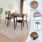 Ensemble de salle à manger 3 pièces pour 2, cuisine en bois, petite table de cuisine, chaises rembourrées et structure en métal, pour petit espace, appartement