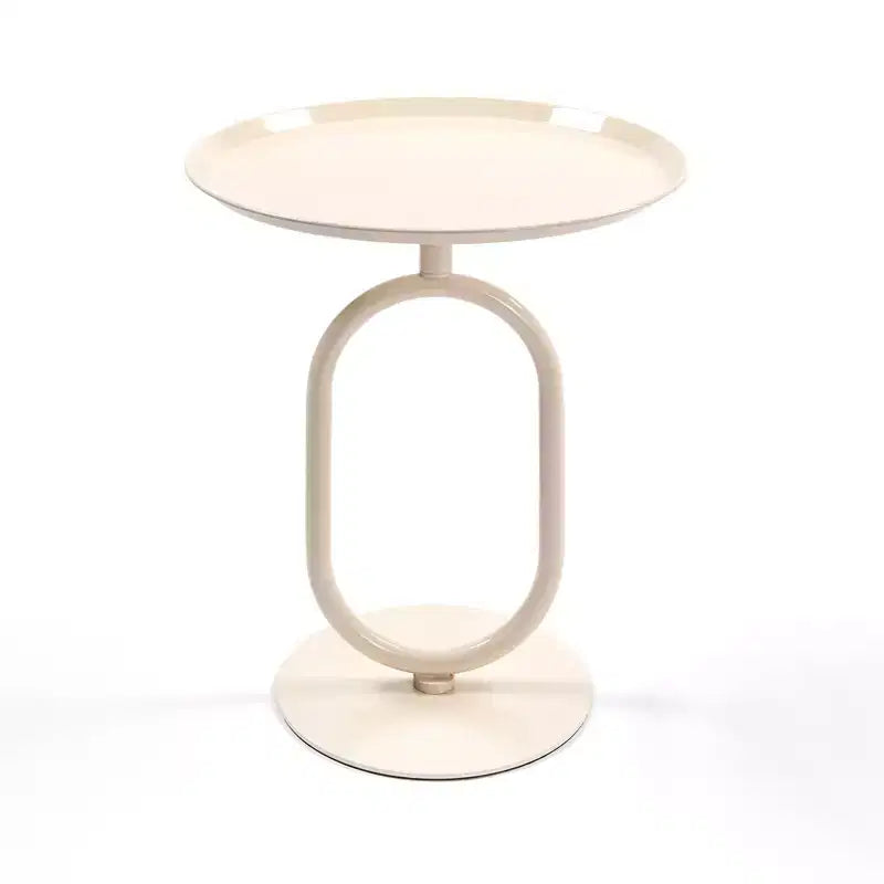 Lantern-Shaped Metal End Table 21.3 Small Round Coffee Pedestal Living Room Corner Accent