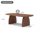 Table basse ovale mi-siècle 47 en placage de bois massif noyer accent petit espace assemblage facile