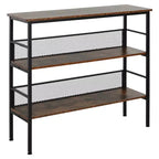 3-Tier Console Table Industrial Style Storage Metal Wooden Shelf with a Robust Multi-Functional Design & Adjustable Feet