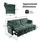 Canapé d'angle inclinable rectangulaire en tissu avec accoudoir droit de 89,8 pouces de large