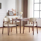 Lot de 2 chaises de salle à manger rétro rembourrées en PU avec cadre en bois massif, fauteuils d'appoint pour salle à manger ou salon-Panipeachy