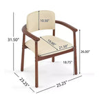 Lot de 2 chaises de salle à manger rétro rembourrées en PU avec cadre en bois massif, fauteuils d'appoint pour salle à manger ou salon-Panipeachy