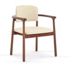 Lot de 2 chaises de salle à manger rétro rembourrées en PU avec cadre en bois massif, fauteuils d'appoint pour salle à manger ou salon-Panipeachy