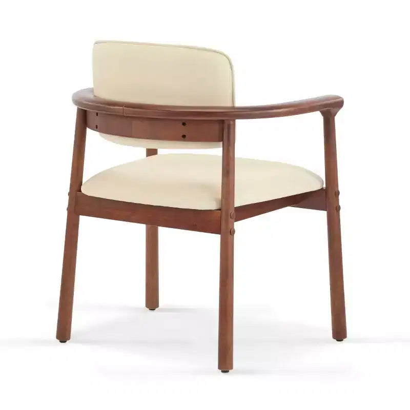 Lot de 2 chaises de salle à manger rétro rembourrées en PU avec cadre en bois massif, fauteuils d'appoint pour salle à manger ou salon-Panipeachy