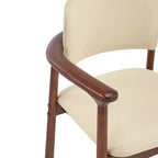 Lot de 2 chaises de salle à manger rétro rembourrées en PU avec cadre en bois massif, fauteuils d'appoint pour salle à manger ou salon-Panipeachy