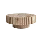 Table basse ronde moderne de 31 po, table d'appoint texturée en bois pour salon ou appartement - Panipeachy